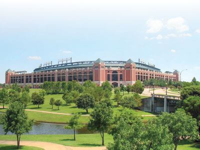 Entertainment giant of the Southwest:

That’s what Arlington, Texas, has been called since 

Rangers Ballpark (shown) debuted in 1994 as the centerpiece of a

270-acre complex. Folks heading to town for the Southwest Pool

and Spa Show in mid-February will find plenty of things to see

and do as well.