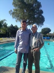 Legendary pool: Clark Gelhaus, founder of Solar Swim & Gym (right) is joined by nephew Phil Gelhaus, who chairs FPSIE and is active in CPSA. (Photo courtesy Solar Swim & Gym)