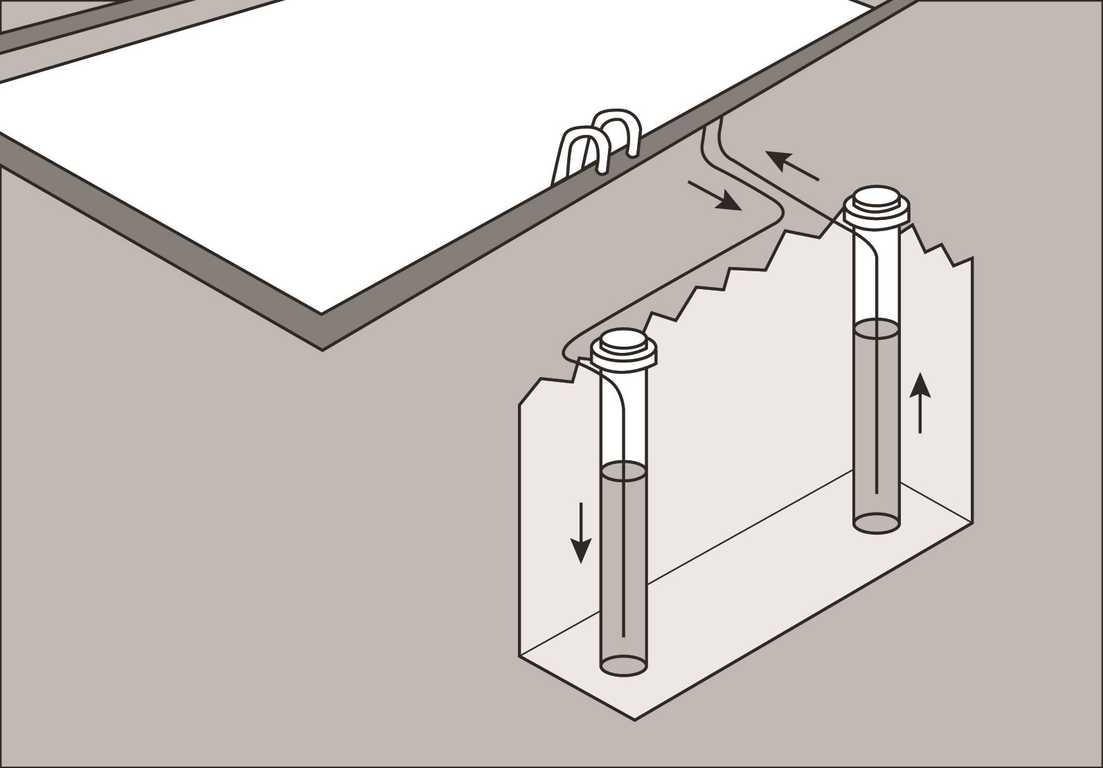 An open-loop system utilizes water from the ground.