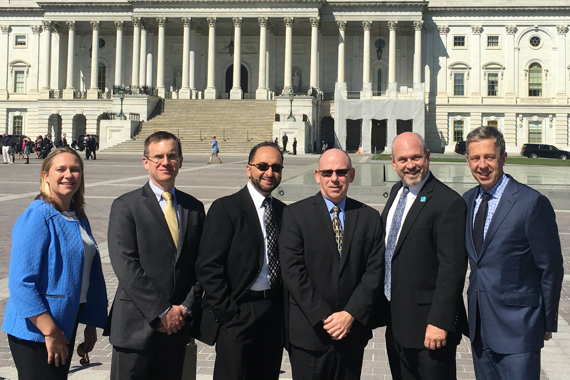 On Capitol Hill (L-R): Hatfield, Petty, Siddiqui, Valentino, Farlow and Gottwald.