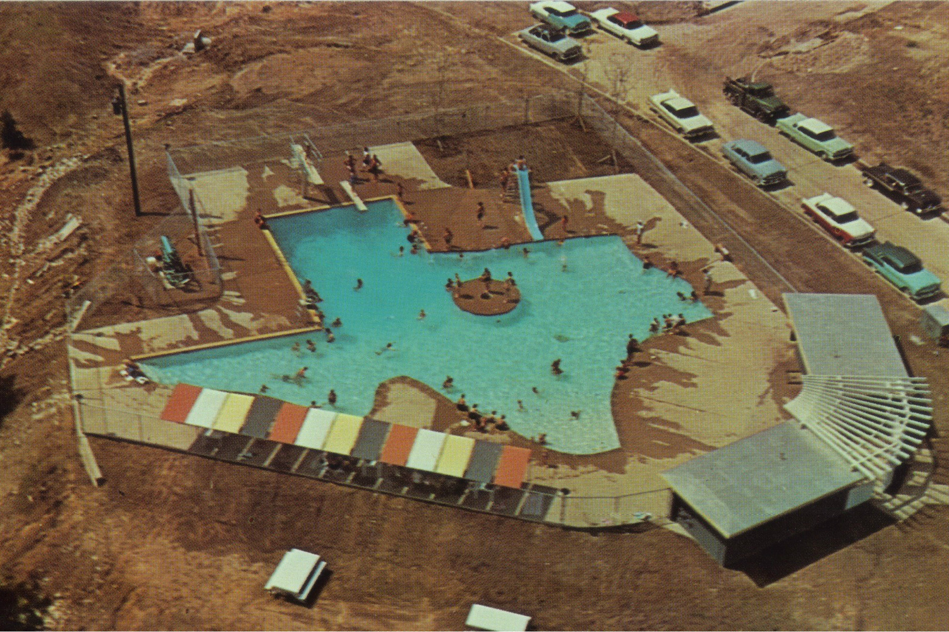 Bird's eye view of the Texas Pool from 1960