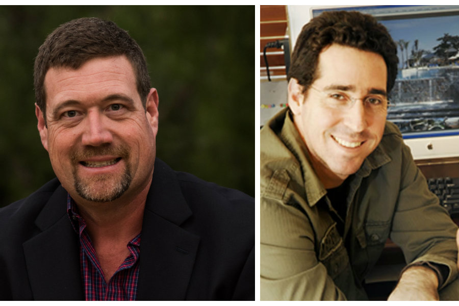 Pictured left to right: Grant Smith, Aqua-Link Pools & Spas, Carlsbad, Calif.; Andrew Kaner, Aquatic Consultants, Miami