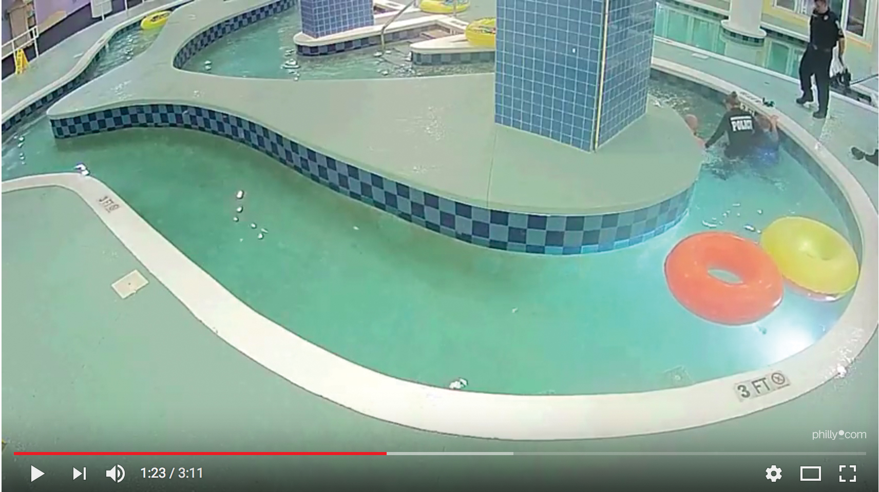 Video surveillance shows the rescue.