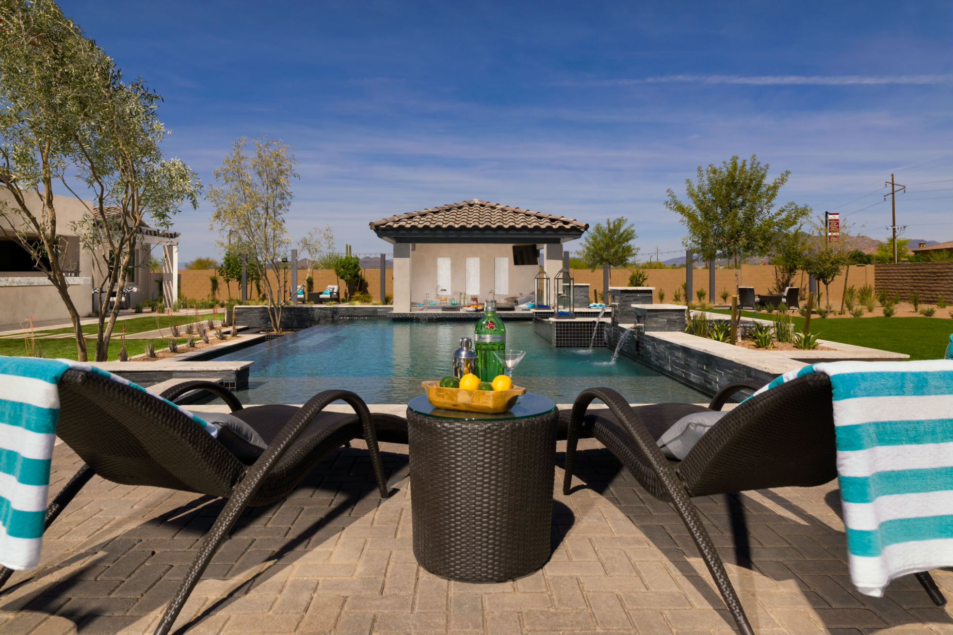Relaxation is a major theme of this outdoor area's layout, and Sonoran Landesign illustrates its possible with multiple spaces that offer ample opportunities for enjoying the sunshine alone or with others. 
