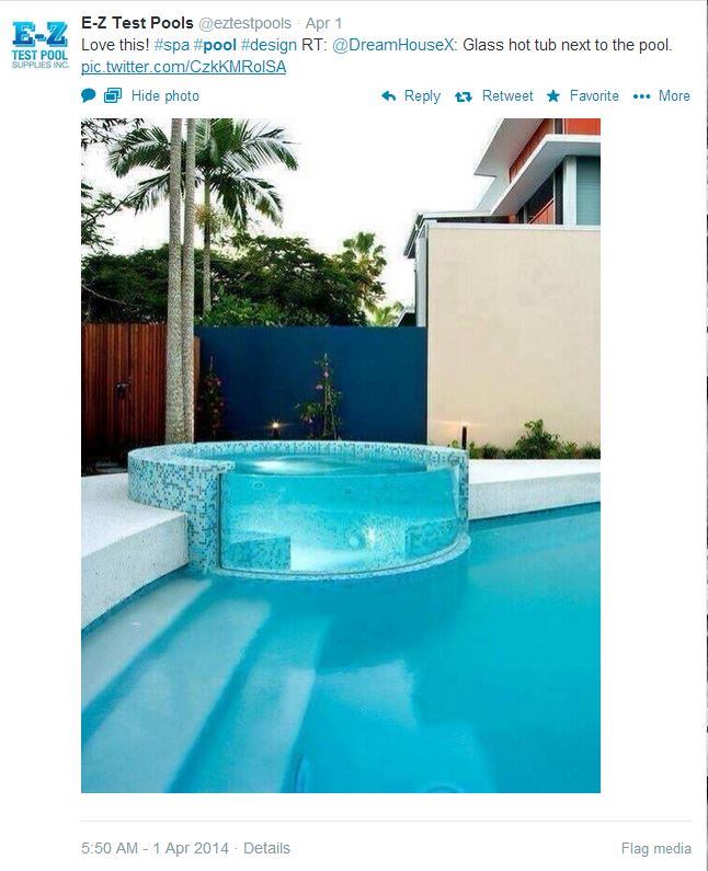 @eztestpools has a good eye for design. This hot tub features the perfect blend of tile and glass, drawing the eye in with warm blue tones. Have you built a spa with similar features? If so, we'd love to see your work. Be sure to share your images on Twitter and include #PSNSocialService in your post. In the meantime, perhaps this beauty will serve as inspiration for your next custom project.