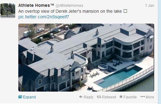 We can't even begin to imagine the pool parties that take place at Derek Jeter's home, but like  
@AthleteHomes  suggests, they are likely "over the top." #PSNSocialService
