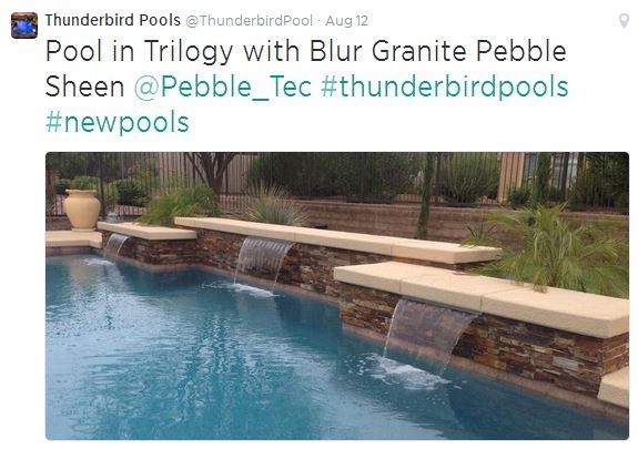 Great pool design isn't all about sharks, though. Sometimes it's about the extra details, like the waterfeature on this project by 
@ThunderbirdPool...