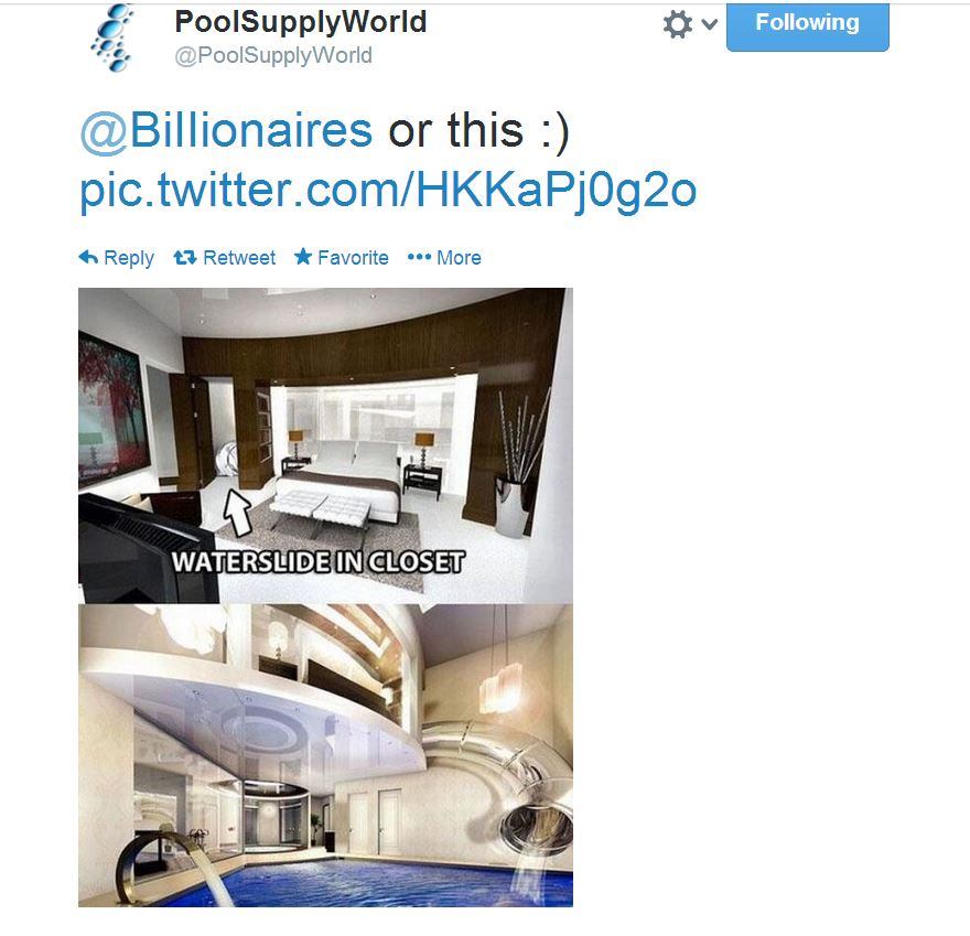 @PoolSupplyWorld shows us what it would be like to have just about the coolest bedroom ever. Could be dangerous for sleepwalkers, though! #PSNSocialService