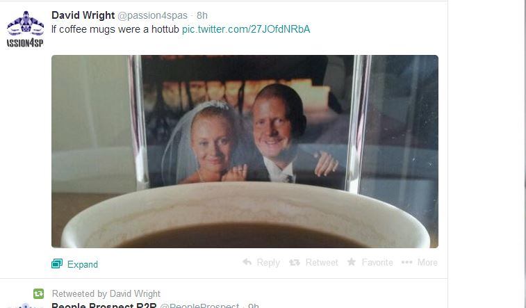 If you don't already follow 
@passion4spas, you should. This clever and comical post had us laughing, so we headed on over to the user's feed to see what really was happening. Part jokes, part inspiration and part business, it's the perfect example of how to use Twitter. If you like what you find, be sure to RT a post here and there, and help spread the joy of hot tubs globally. #PSNSocialService