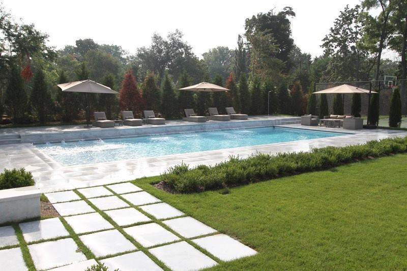 Steven Dubner Landscaping in Dix Hills, N.Y. won gold for this concrete pool/spa combination.