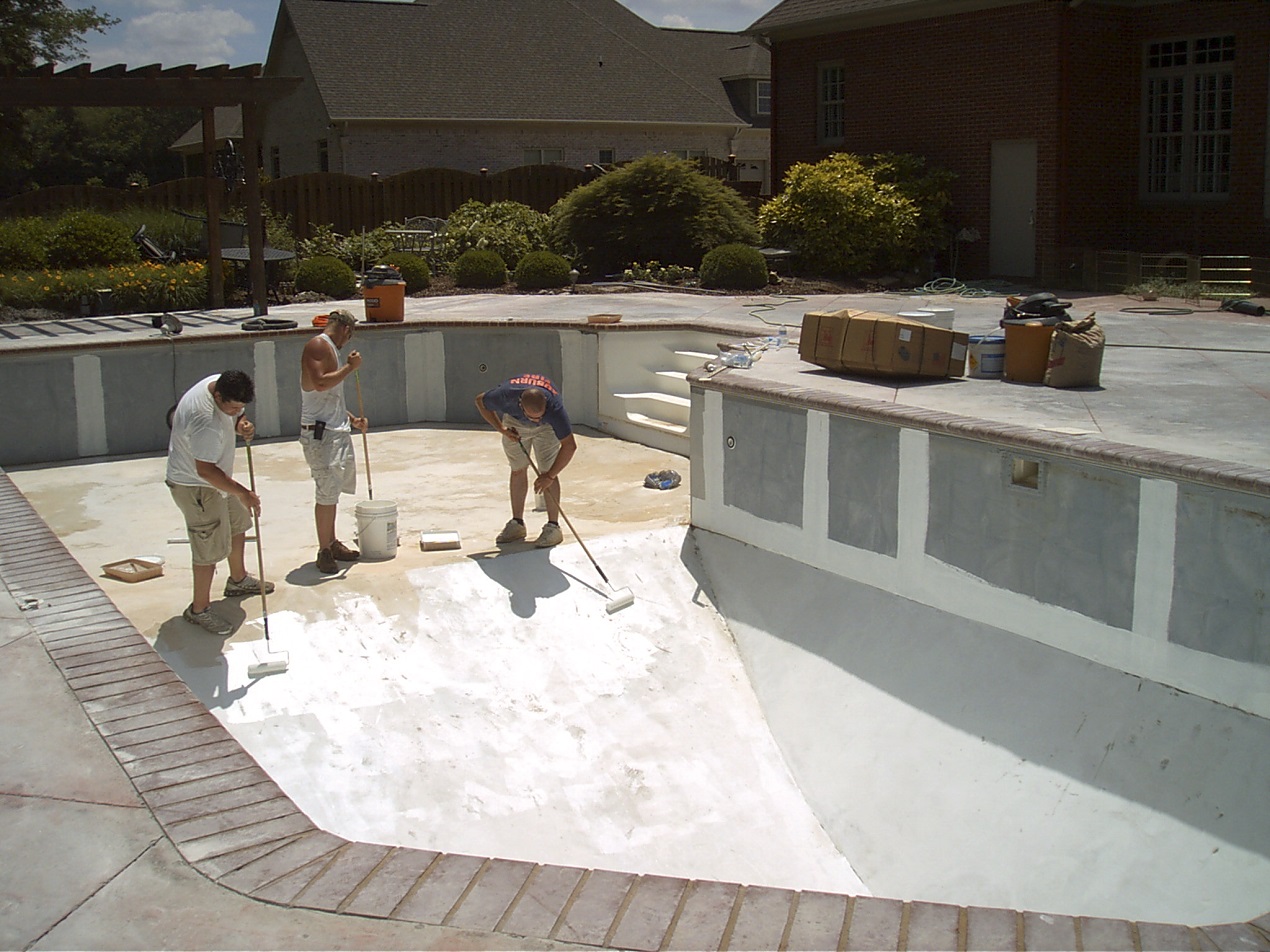 Stain Barrier rolls on like paint. Pros are careful to cover the entire surface of the vessel including all seams between panels. 