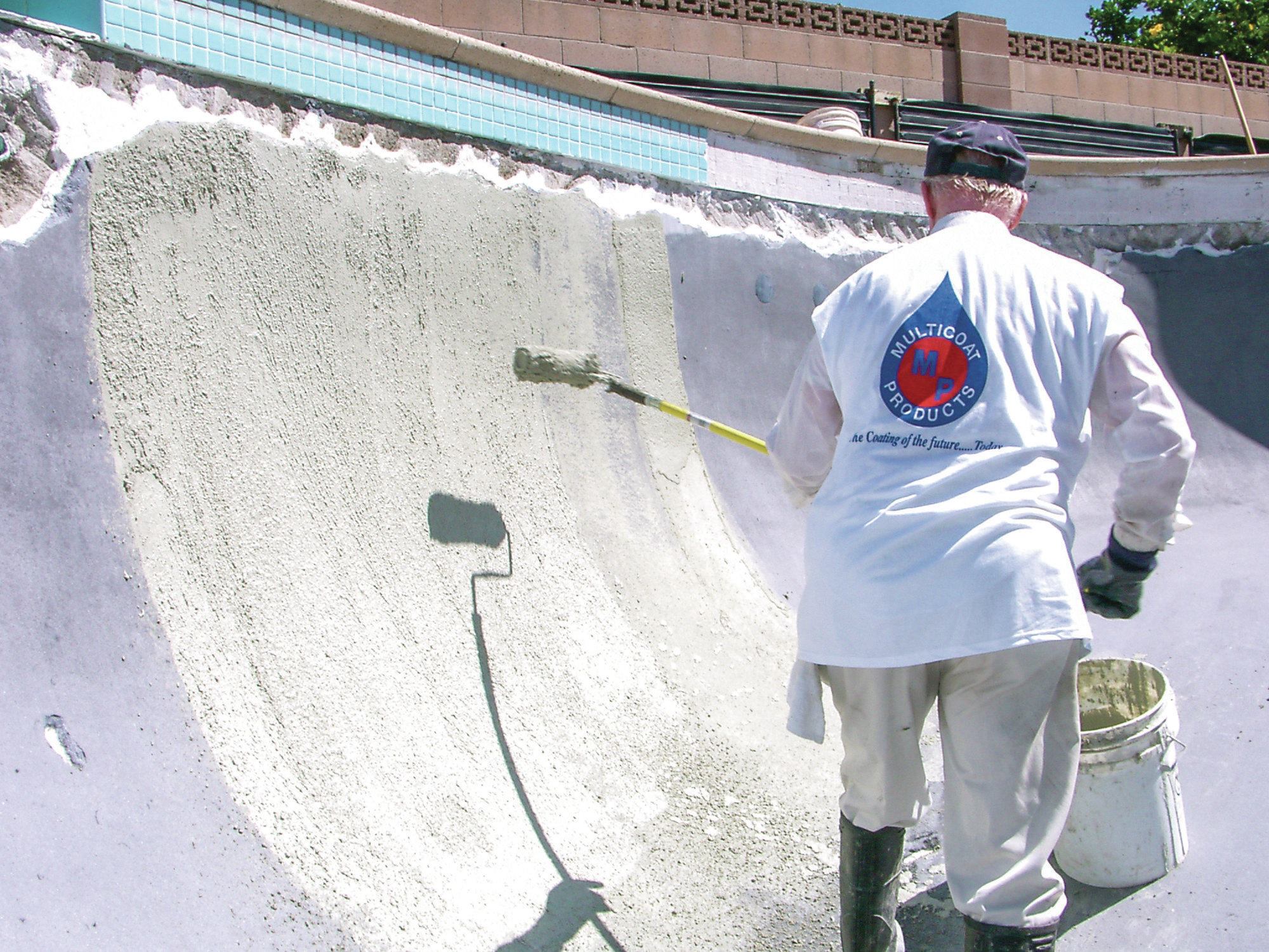 From the bottom up: An applicator rolls on the bond coat.