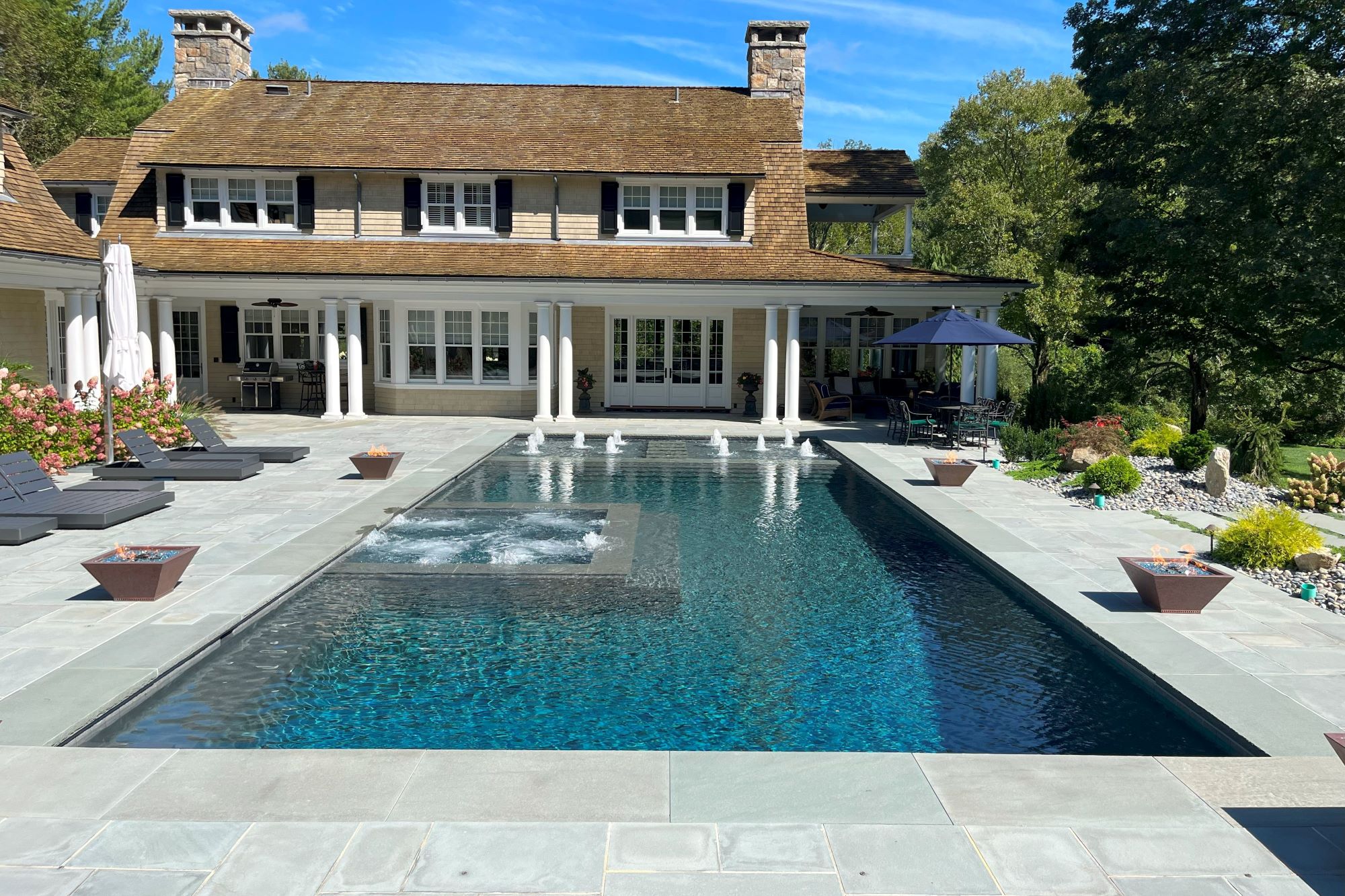 Gold, Pool/Spa Combination, Concrete: Coral Sea Pools, Briarcliff Manor, N.Y.