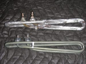 The above heating element is corroded due to the presence of low total alkalinity.