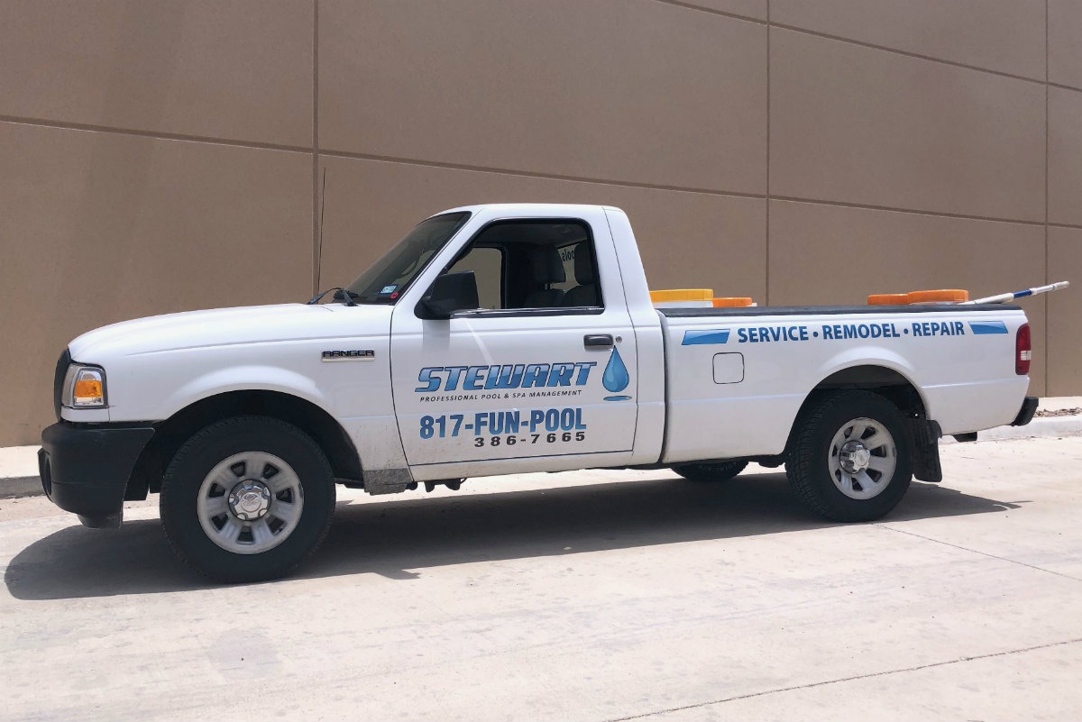 Proof that not every work vehicle needs big bold graphics, this truck takes a minimalist approach and looks darn sharp. And a low-profile bed allows easy access to supplies.