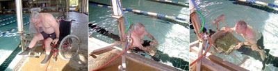 Enabling

self-sufficiency: The ADA states that lifts must be designed for

independent operation by the user, whether they’re entering

or exiting the pool. In addition, lifts should place the user in

water no more than 48 inches deep, unless the entire vessel is

deeper.