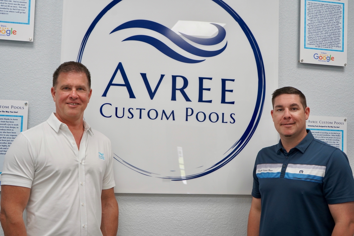 Avree Custom Pools Managing Partner Bill Zupon, left, with Founder/Managing Partner Sam Pizzo.