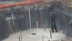 Mud city: These two images from Brad Stephens, owner of Backyard Amenities, showcase some of the damage and difficulties that pool builders in Texas have had to deal with because of the rain and flooding.