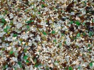 For an earthy look, landscape glass with a green and brown accent works well.